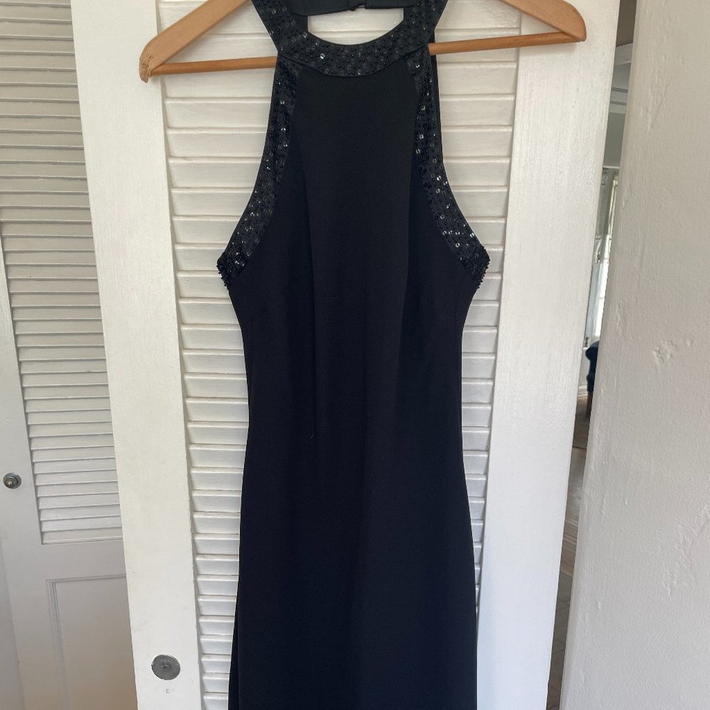 Jones New York Silk Black Beaded Dress